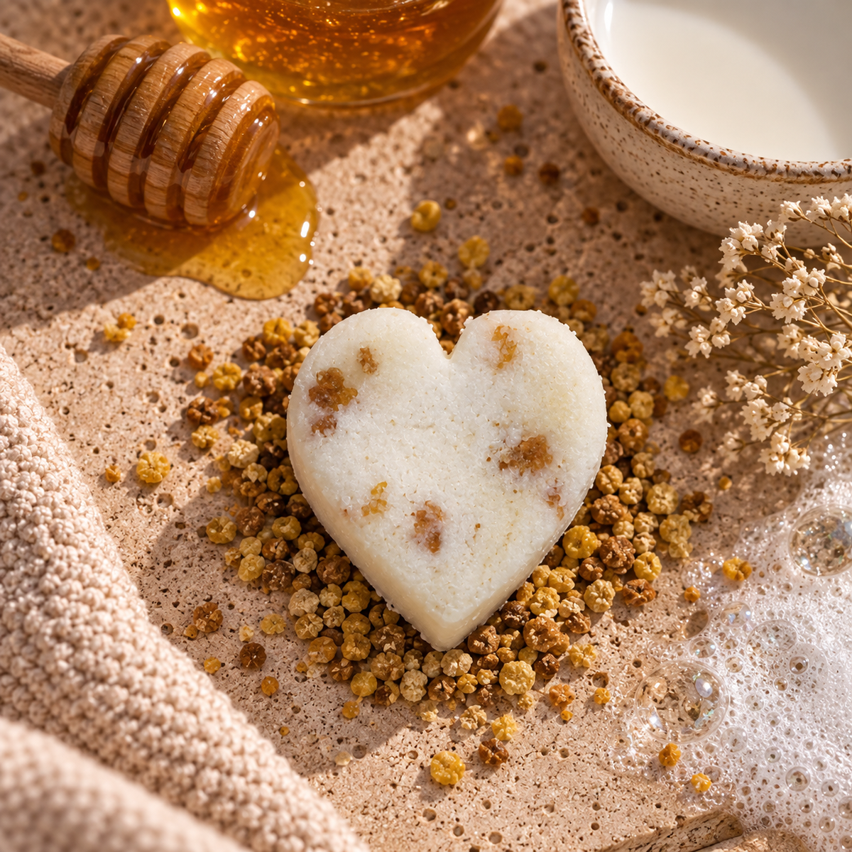 Milch und Honig Badeherz
