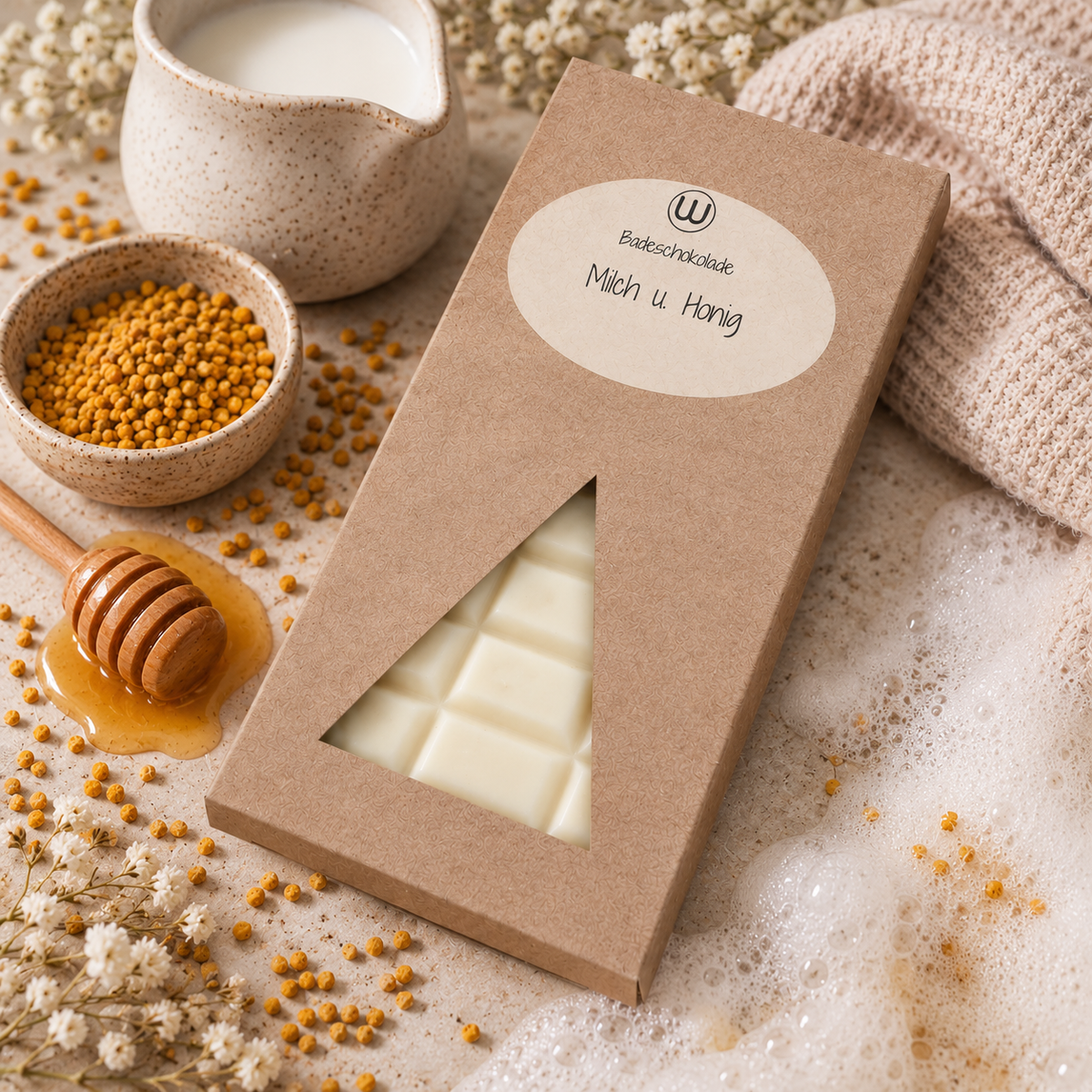 Milch und Honig Badeschokolade